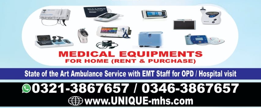 Medical Equipment for Sale Medical Healthcare Services for Karachi Home by UNIQUE-hms.com